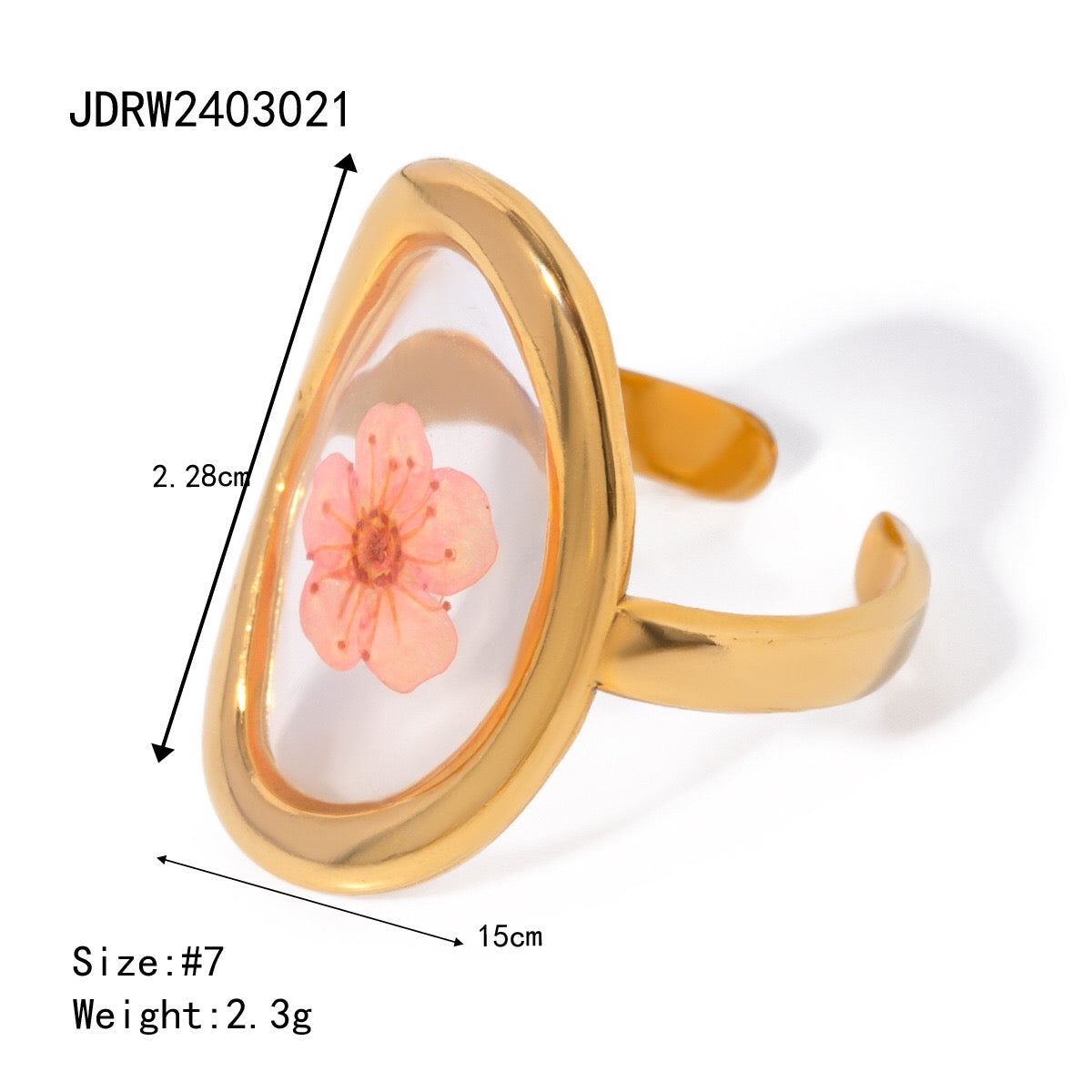 18K Gold Jelly Flower Statement Ring