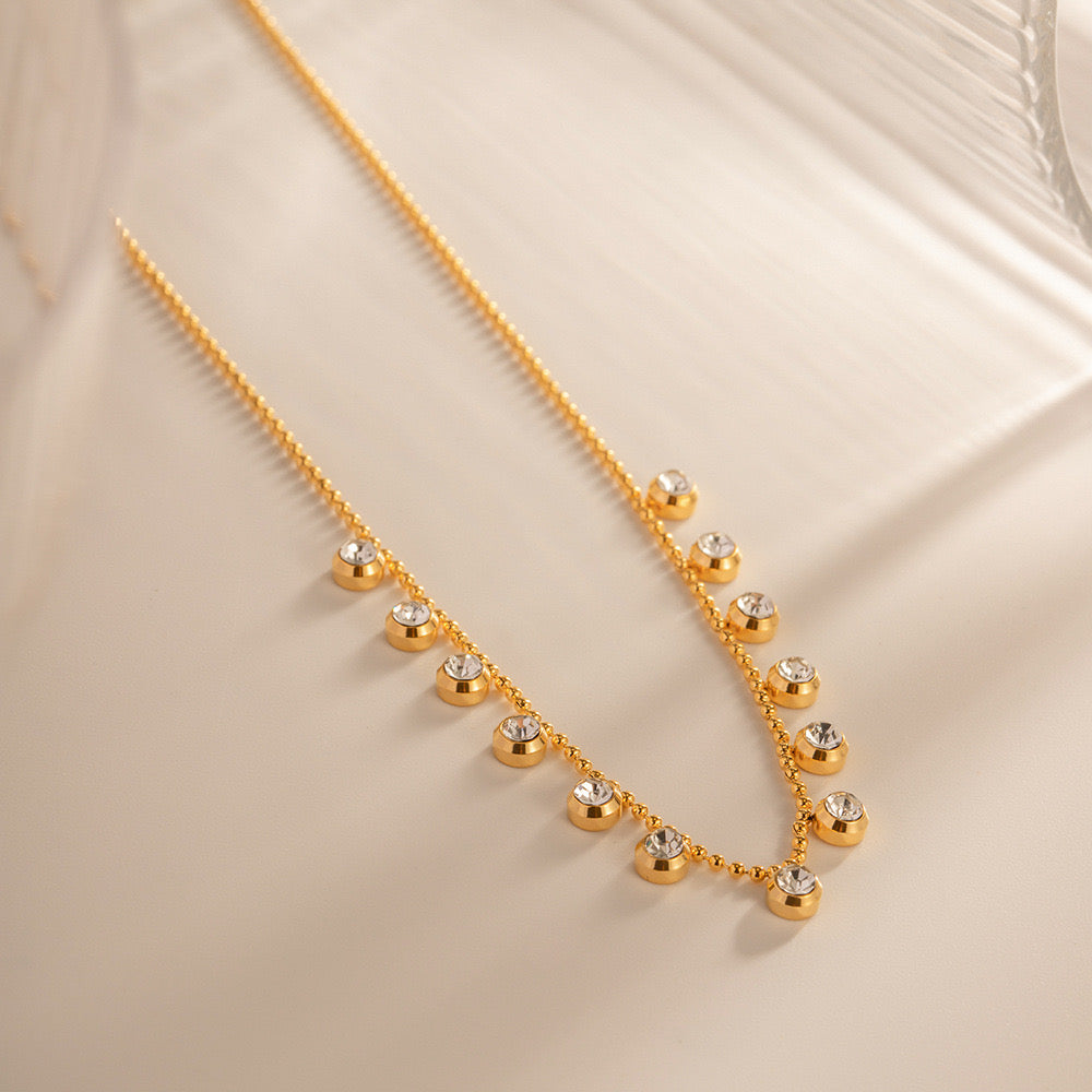 18K Gold Star Sprinkle Choker Necklace