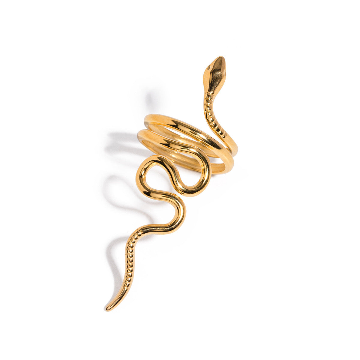 18K Gold Serpent Statement Ring