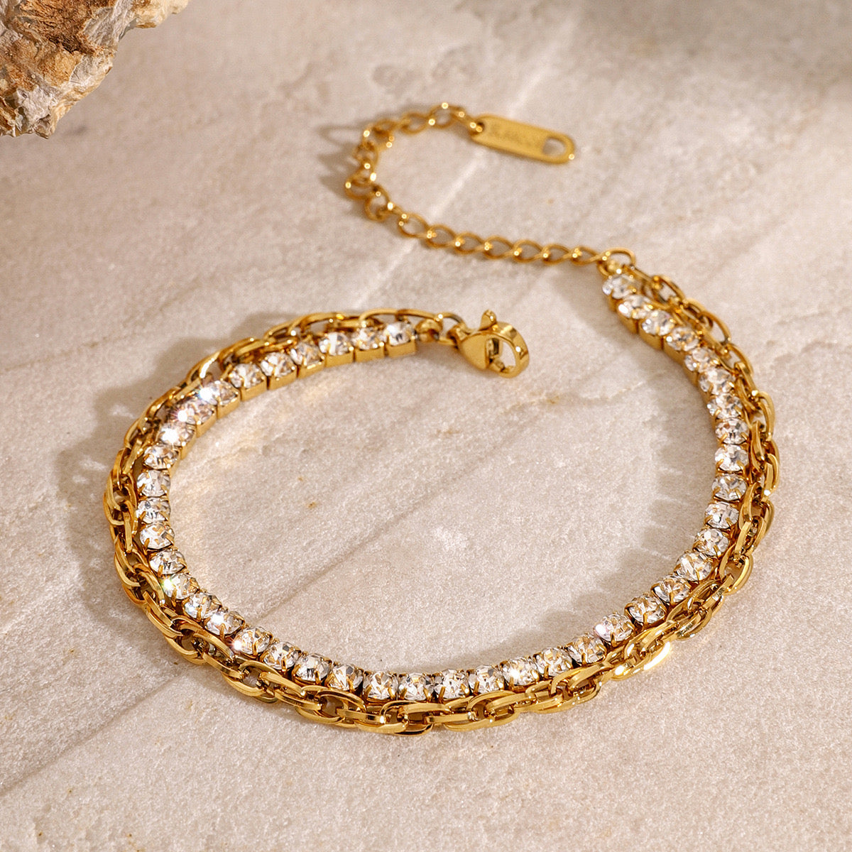 18K Gold Tennis Chain Bracelet