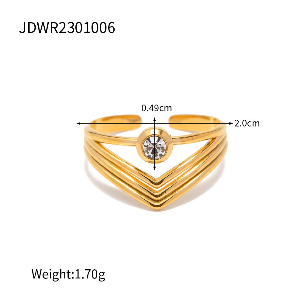 18K Gold Star Shining Ring