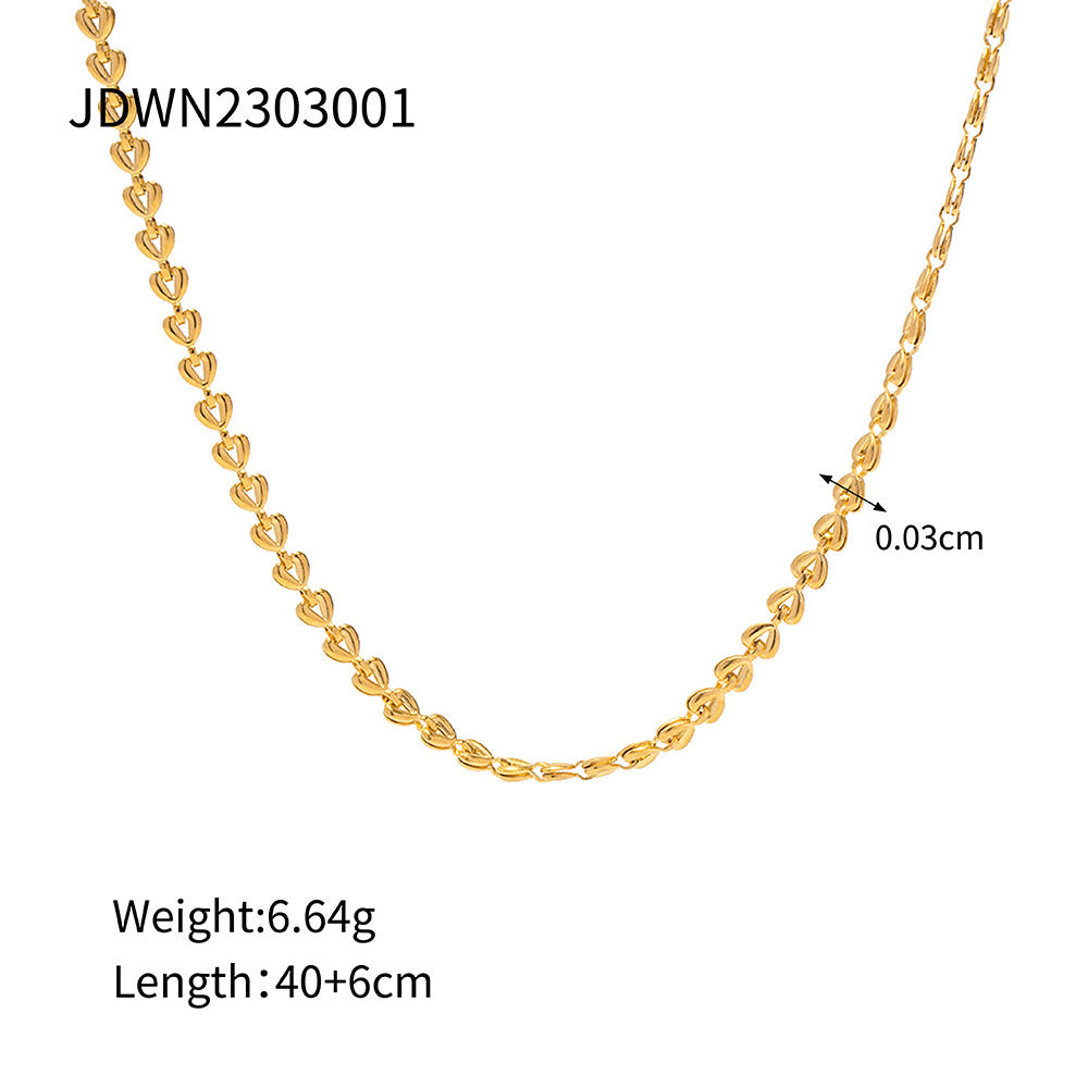 18K Gold Heart Chain Bracelet