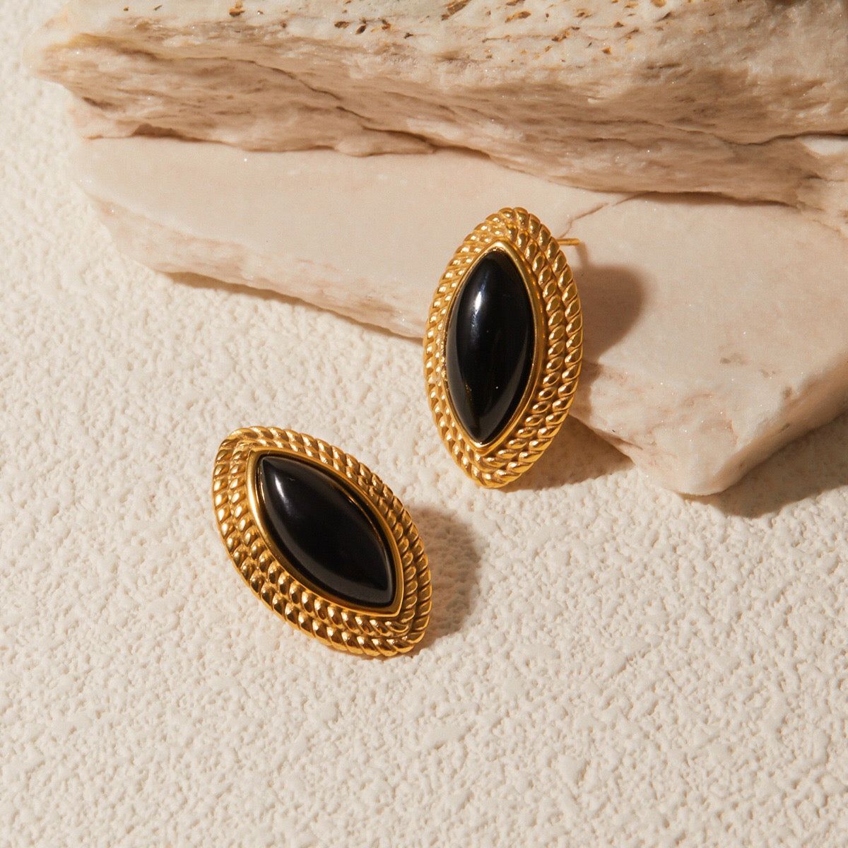 18K Gold Retro Pop Color Statement Stud Earrings