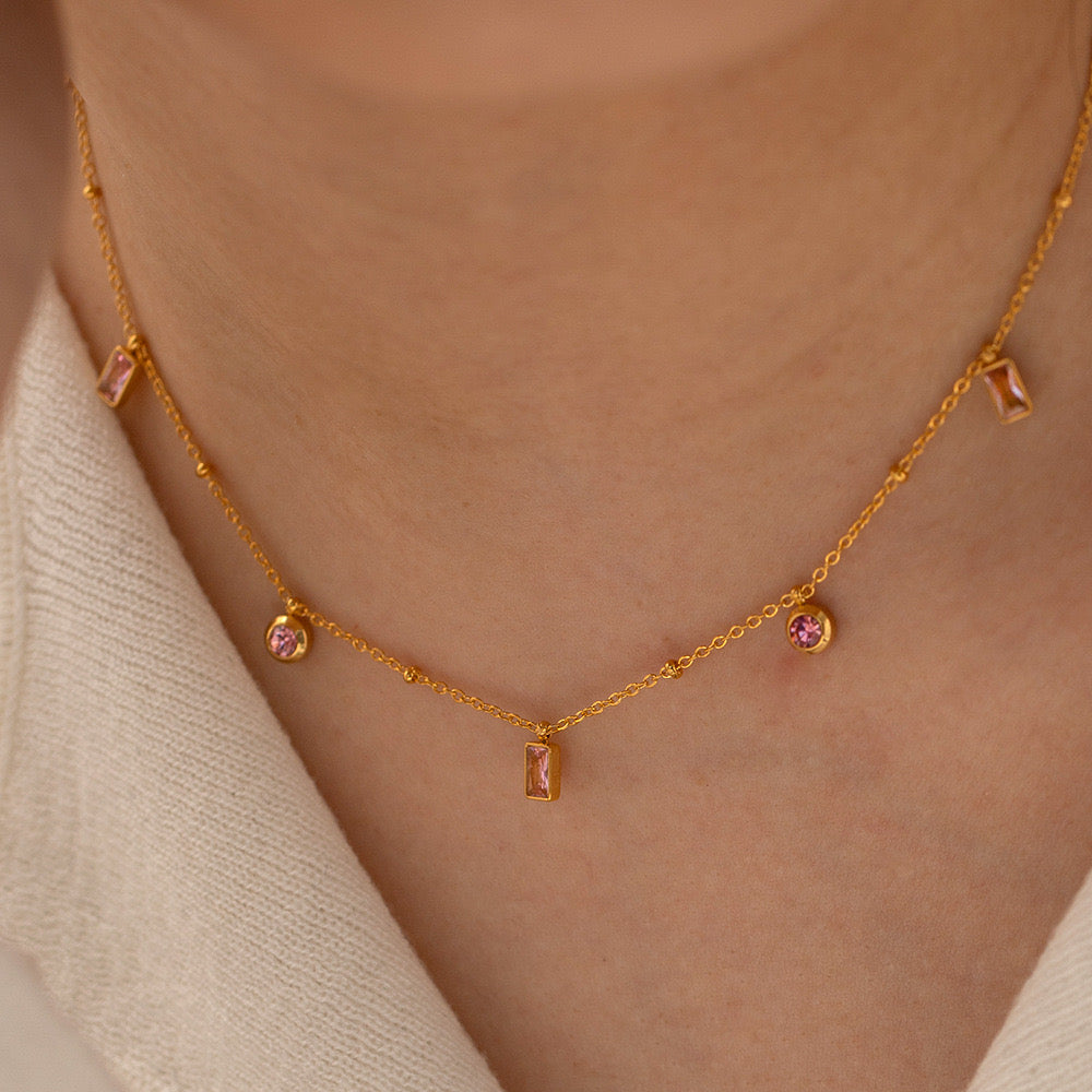 18K Gold Pink Sprinkle Bracelet
