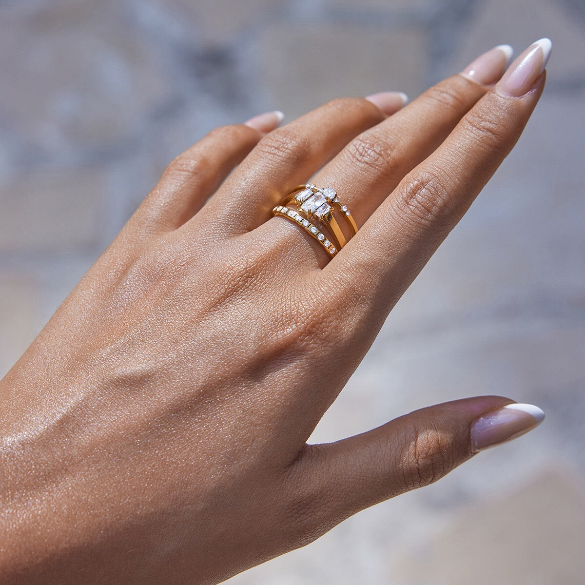 18K Gold Minimalist Luxury Slim Stacking Rings
