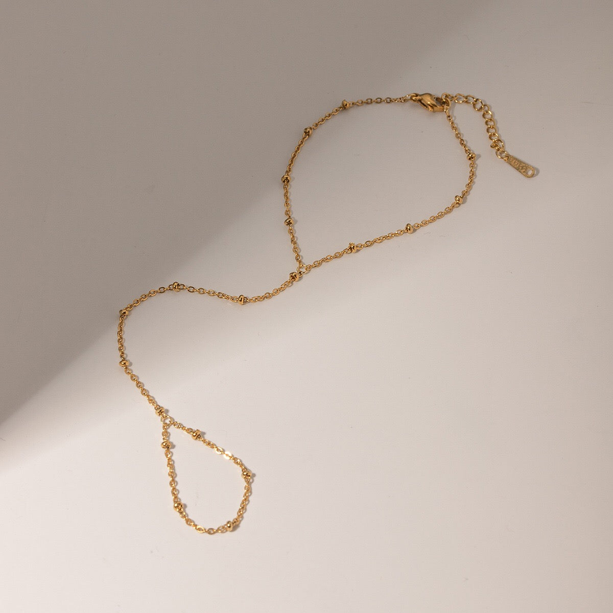 18K Gold Waterproof Minimalist Hand Chain Bracelet
