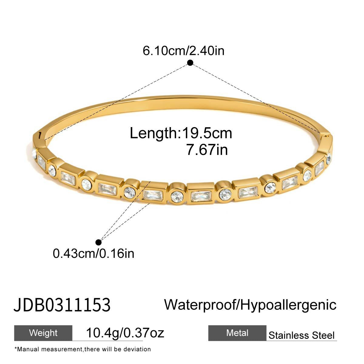 18K Gold Starlight Seduction Color Gem Bangle Bracelet