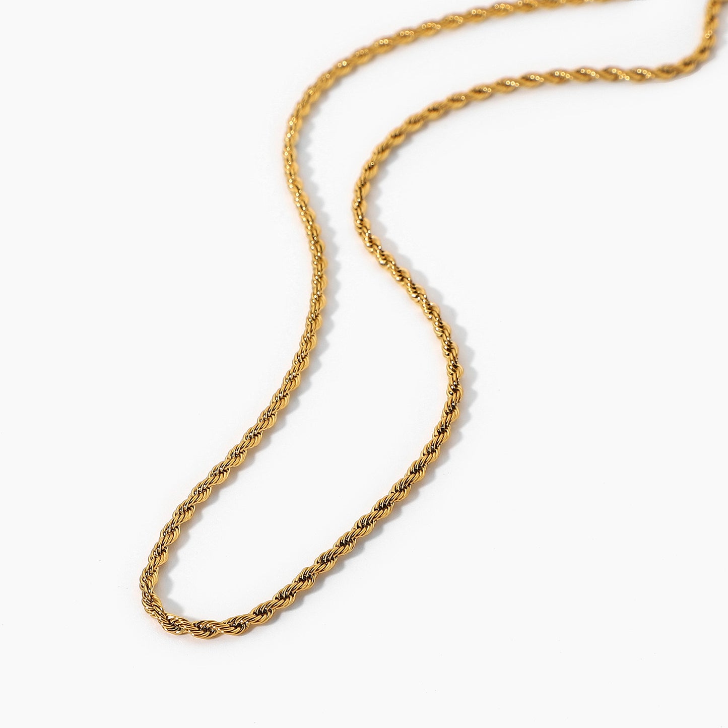 18K Gold Rope Chain Necklace