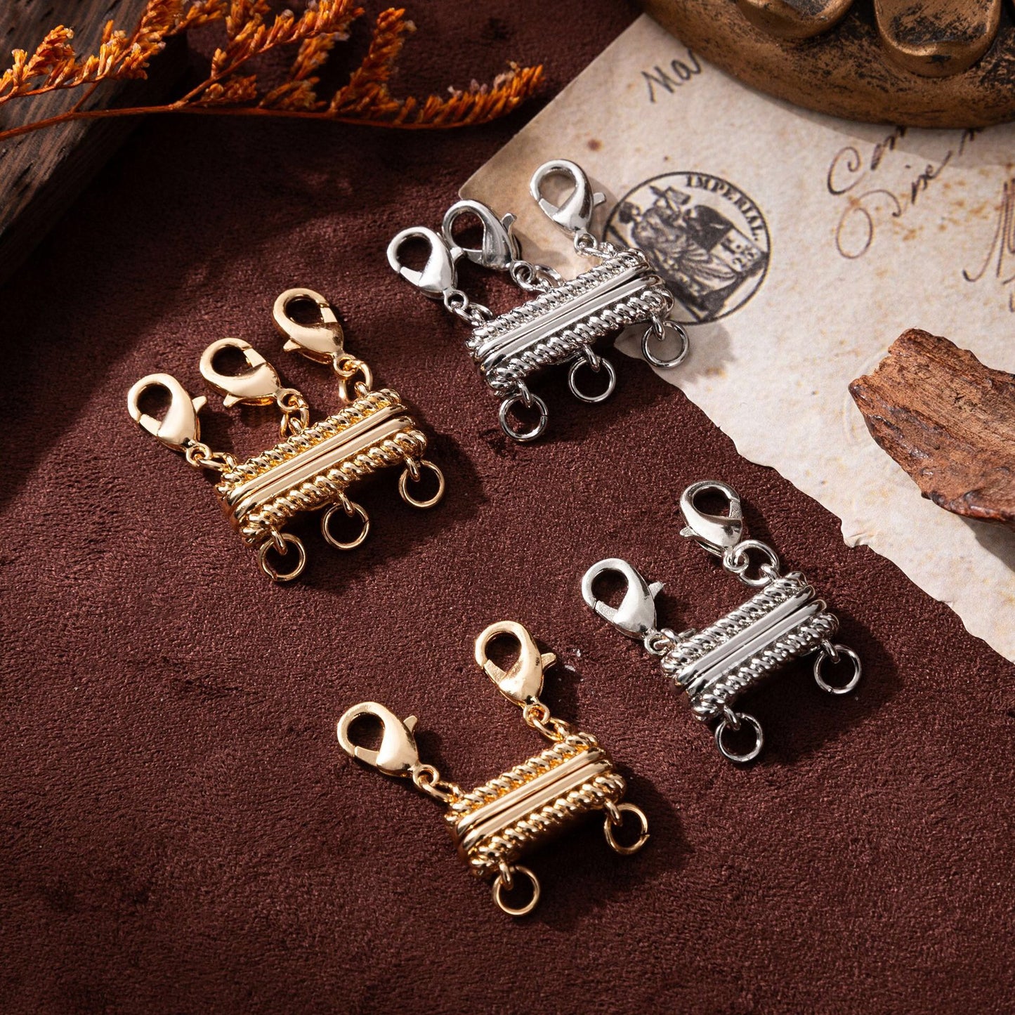 18K Gold Layering Necklace Spacer Clasp