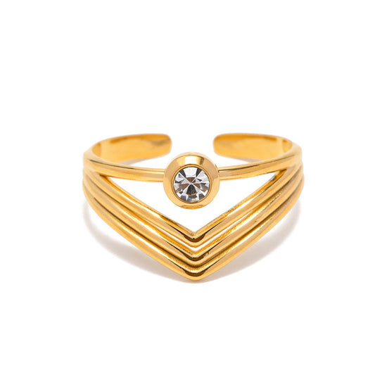 18K Gold Star Shining Ring
