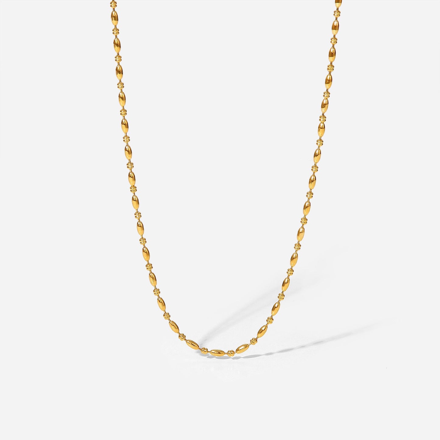 18K Gold Chic Beaded Chain Necklace
