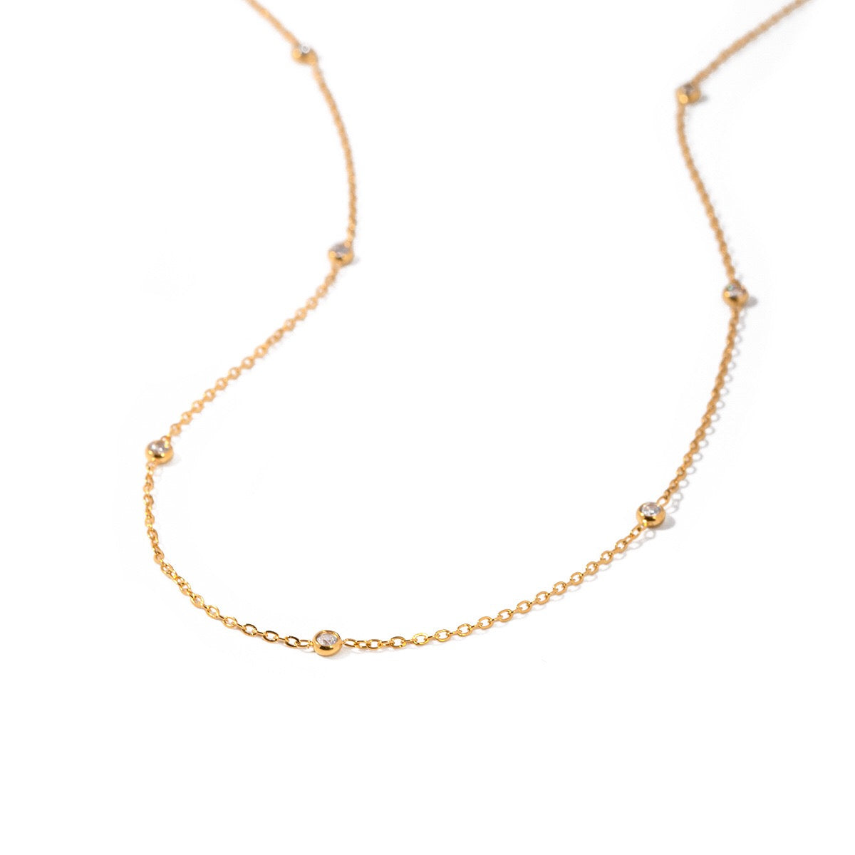 18K Gold Stars Align Chain Necklace