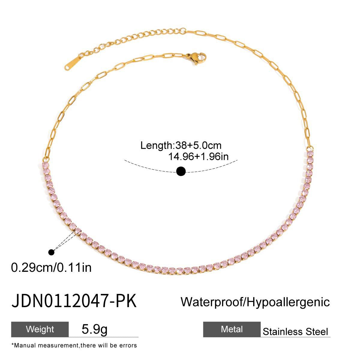 18K Gold Color Twinkle Dainty Charm Layered Tennis Necklace Set