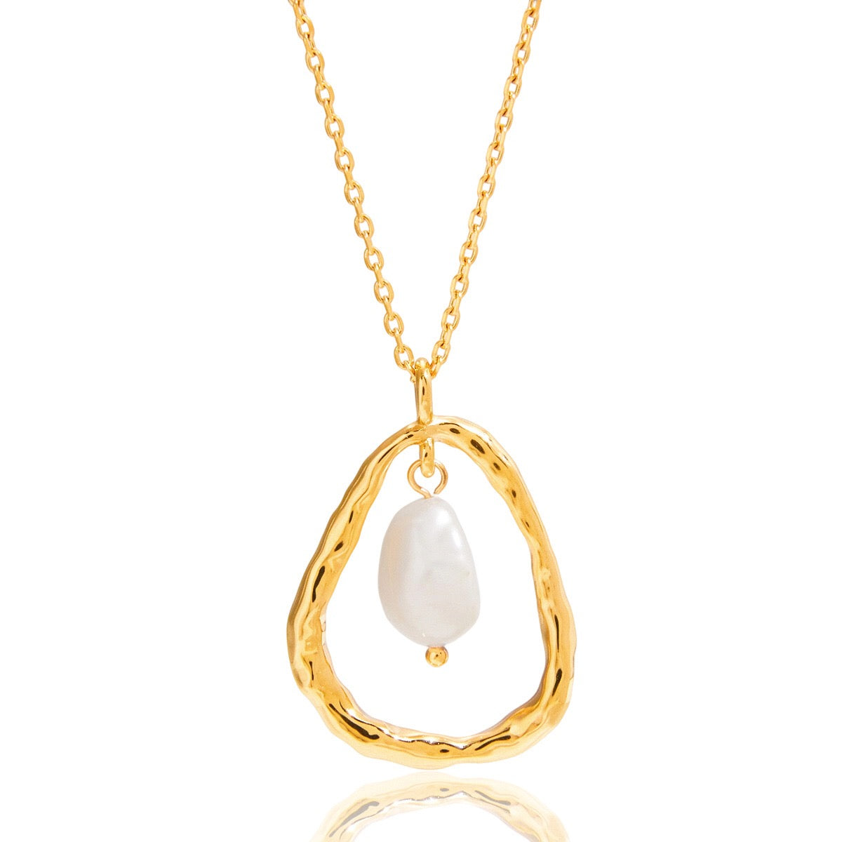 18K Gold Pearl Whisper Dainty Pendant Necklace