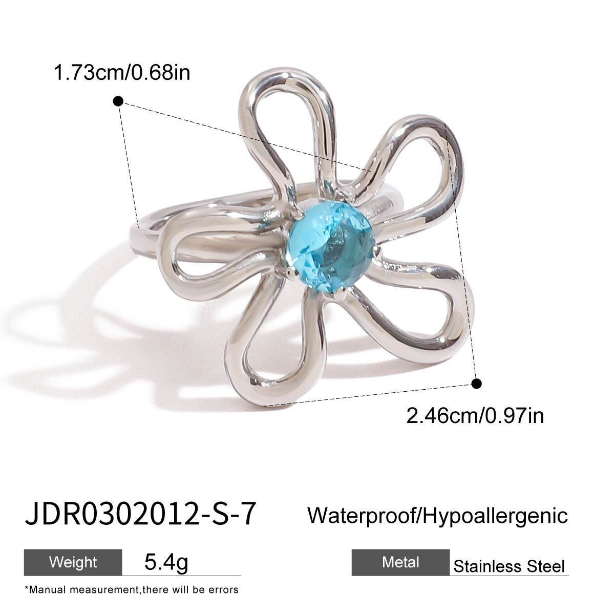 18K Gold Bejeweled Flower Statement Ring