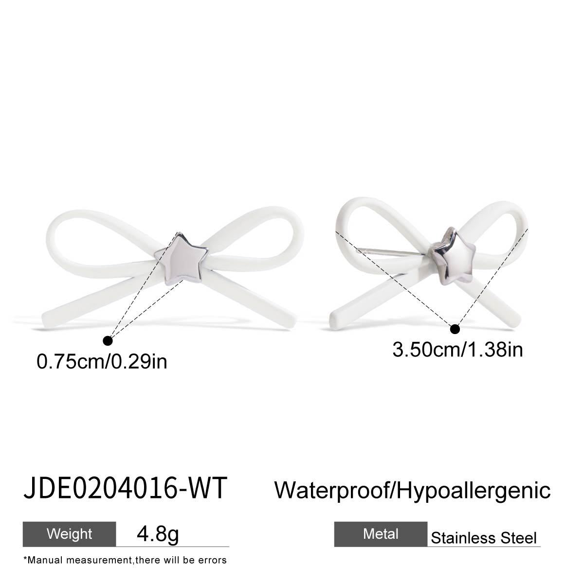 Pink Bow Cute Stud Silver Earrings