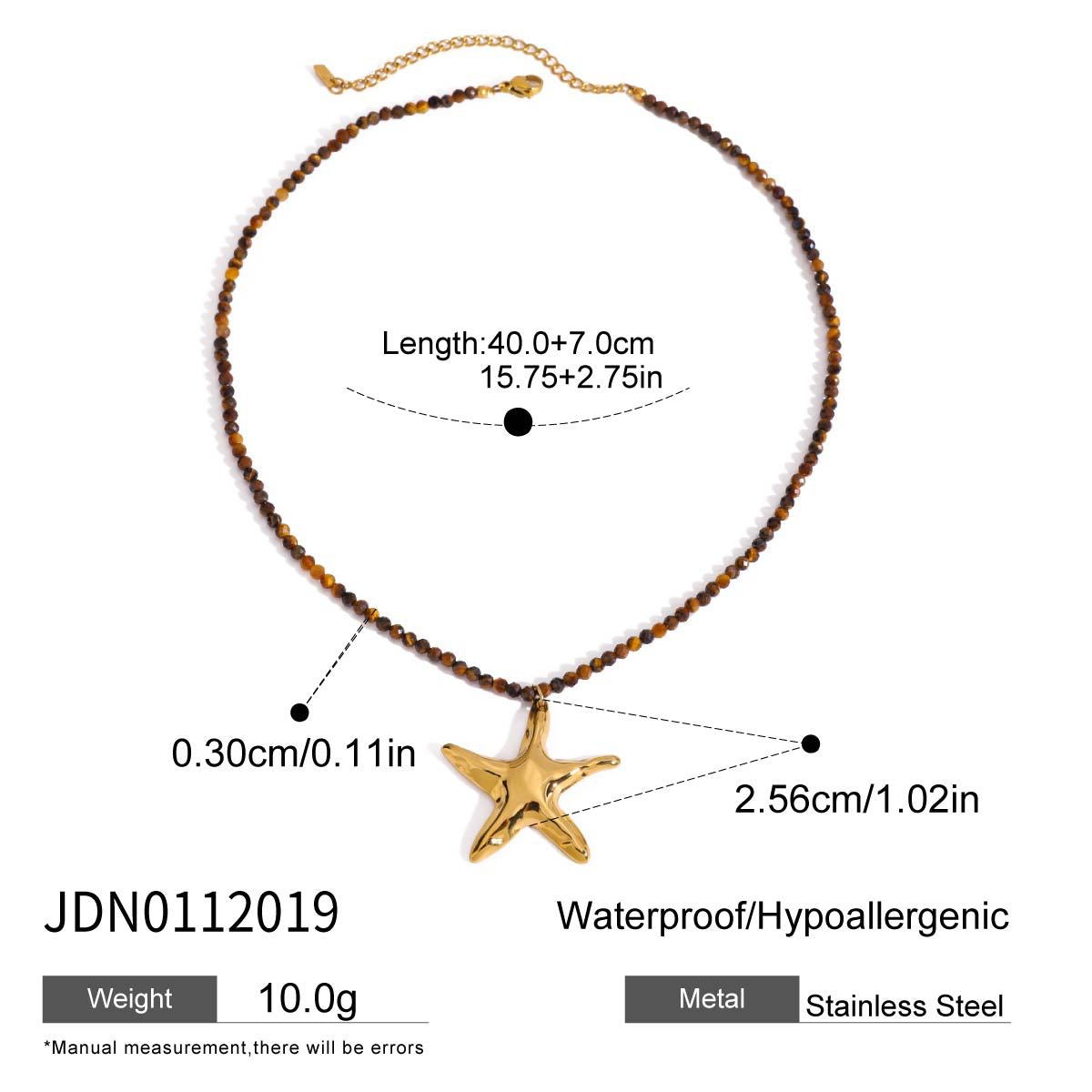 18K Gold Summer Color Beaded Chain Pendant Statement Necklace