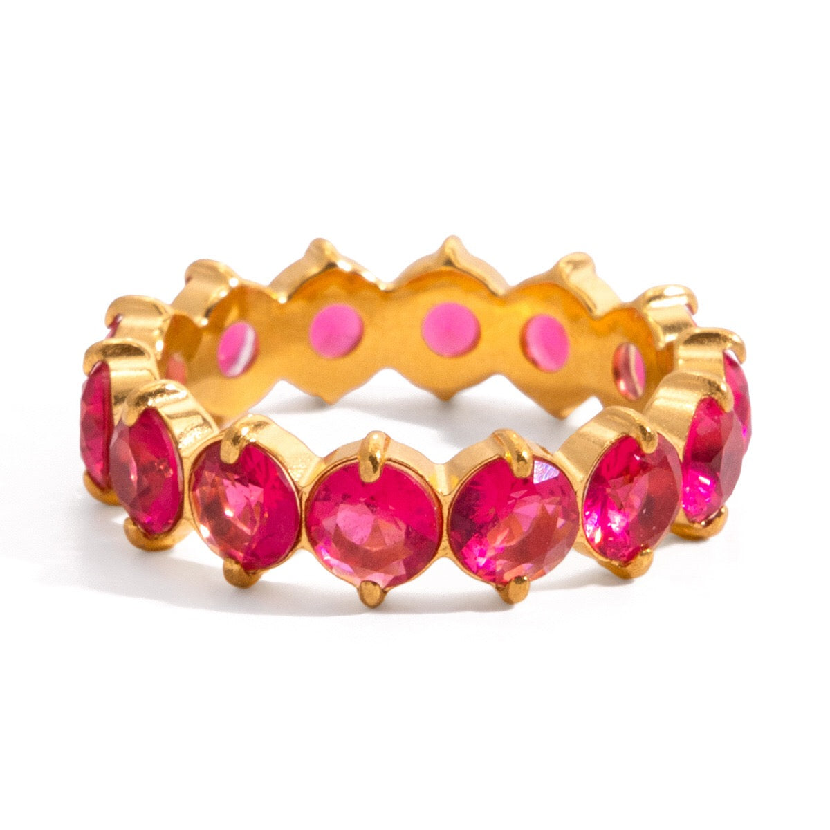 18K Gold Pink Affair Tennis Eternity Ring