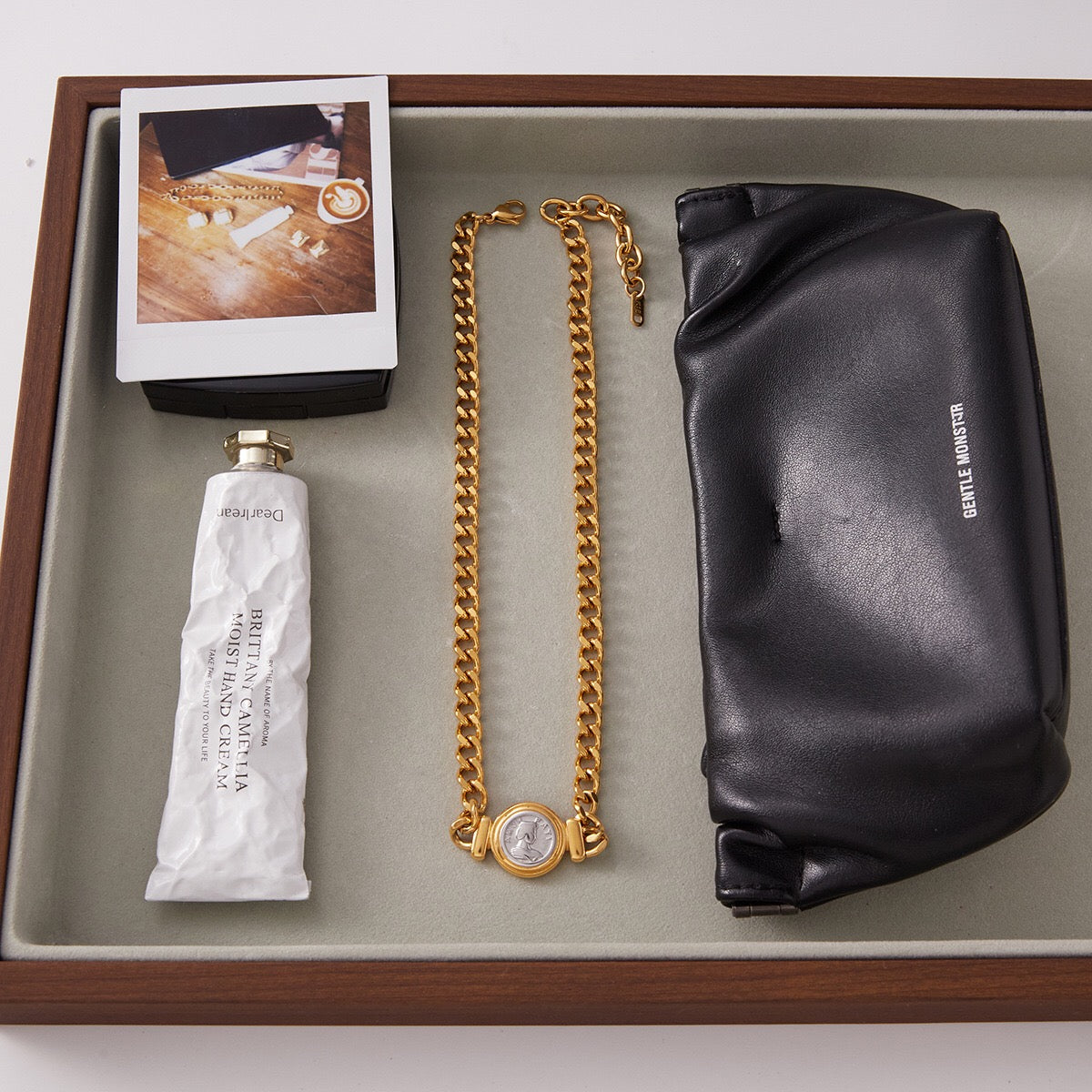 18K Gold and Silver Two Tone Coin Curb Chain Statement Choker Necklace