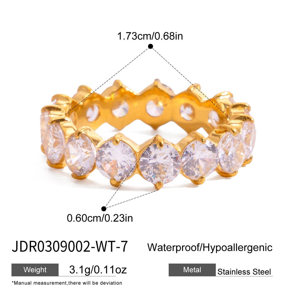 18K Gold Pink Affair Tennis Eternity Ring