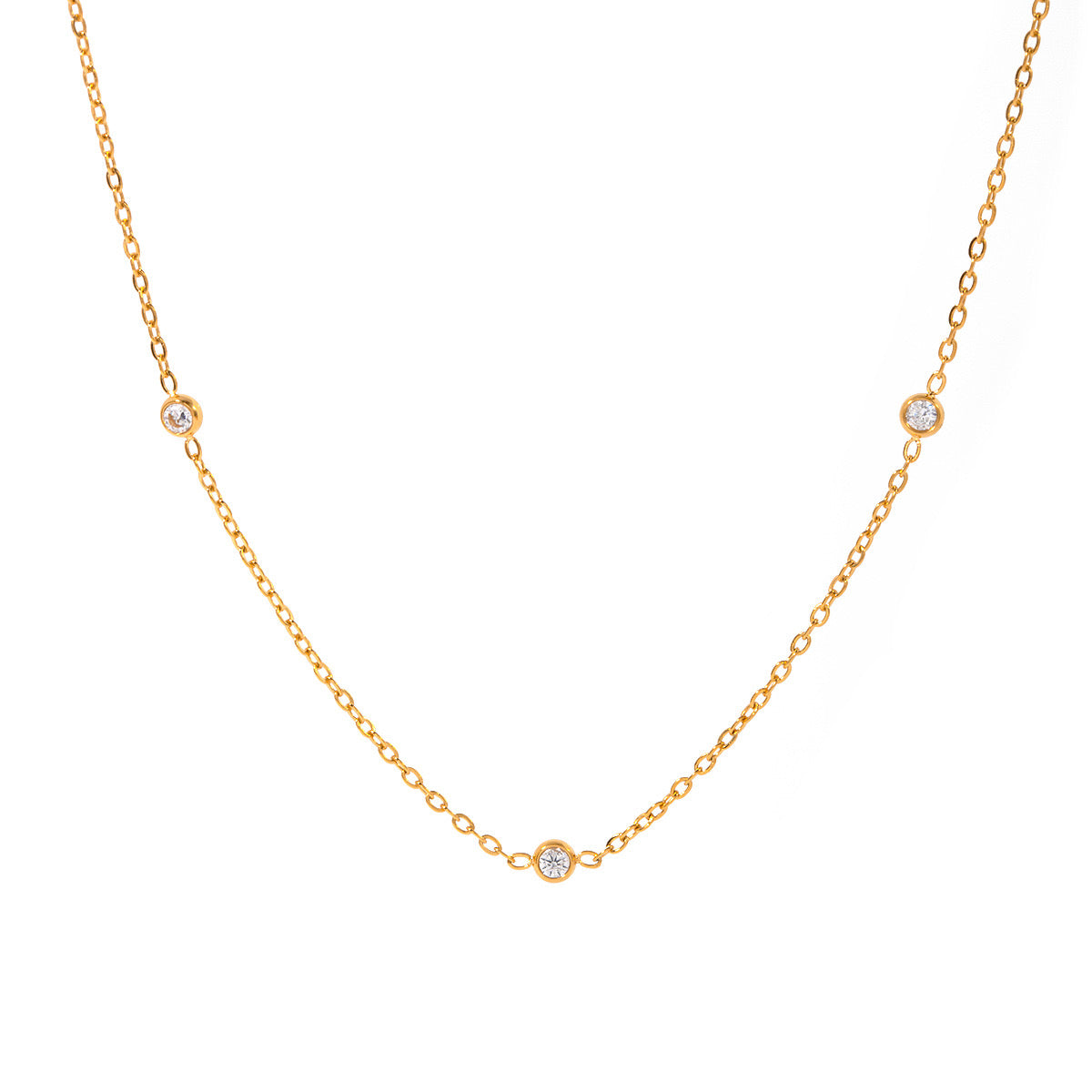 18K Gold Stars Align Chain Necklace