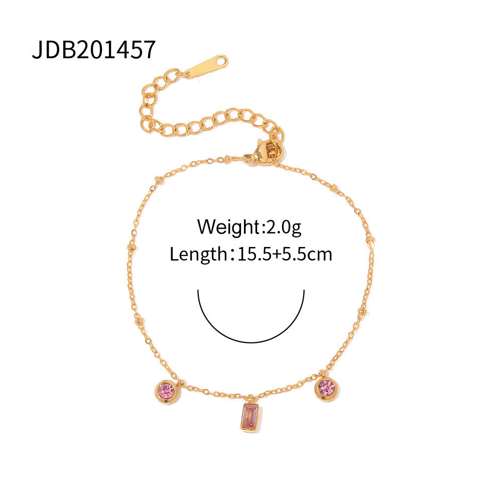 18K Gold Pink Sprinkle Bracelet