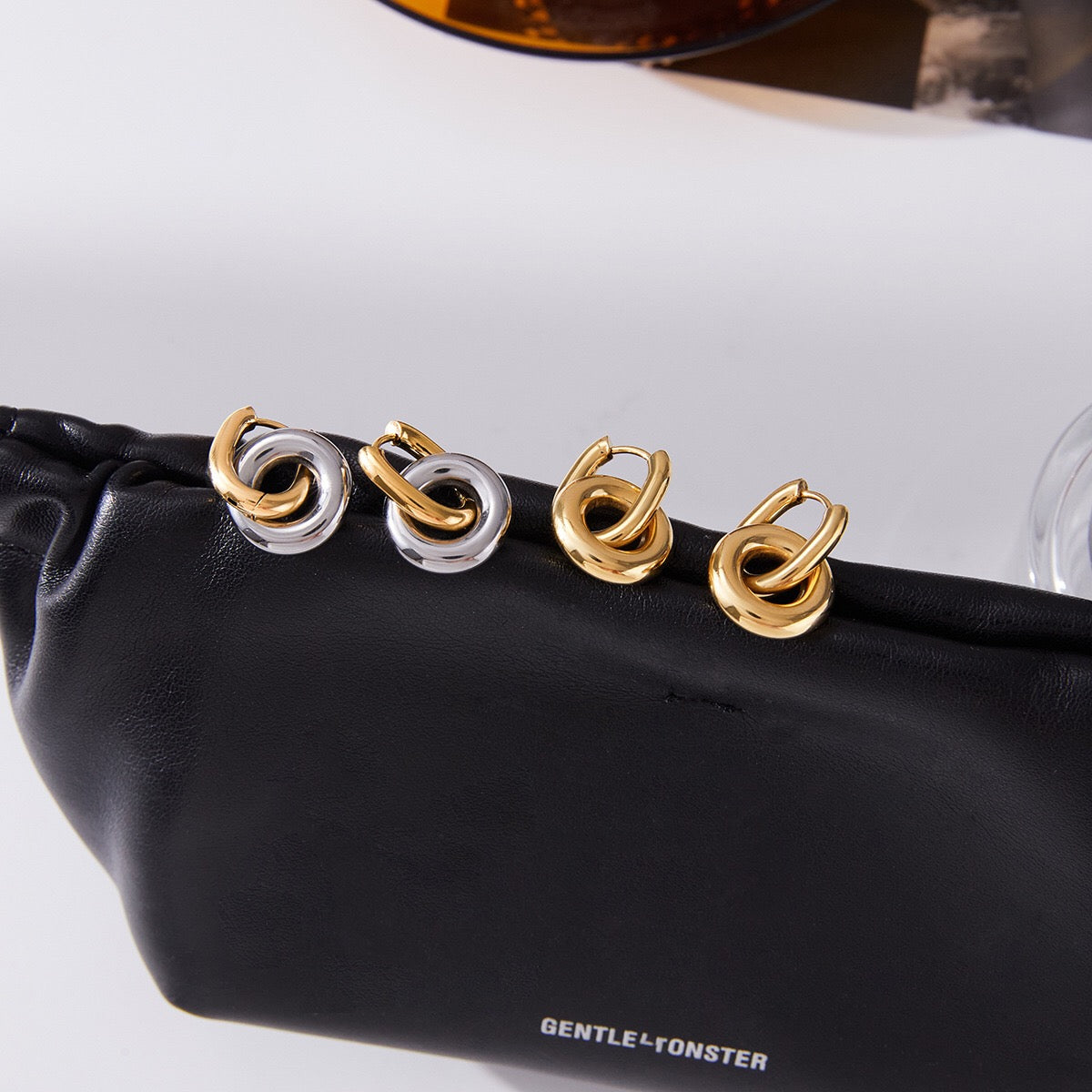 18K Gold Golden Muse Small Hoop Huggie Earrings