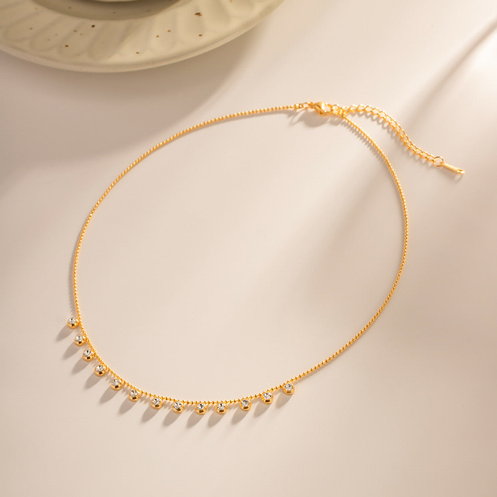 18K Gold Star Sprinkle Choker Necklace