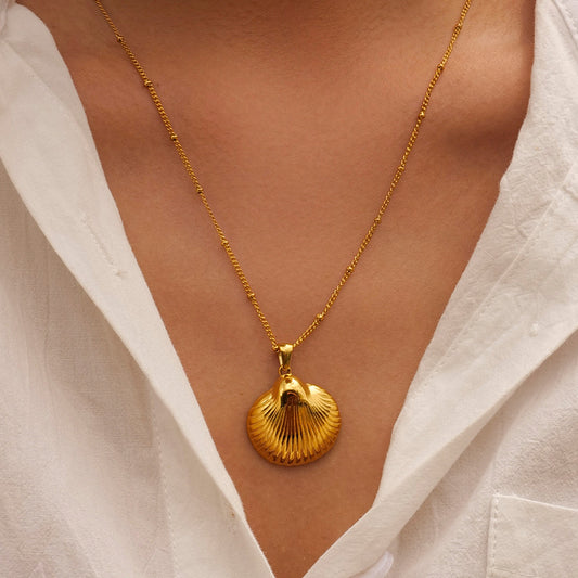18K Gold Seashell Extra Long Necklace