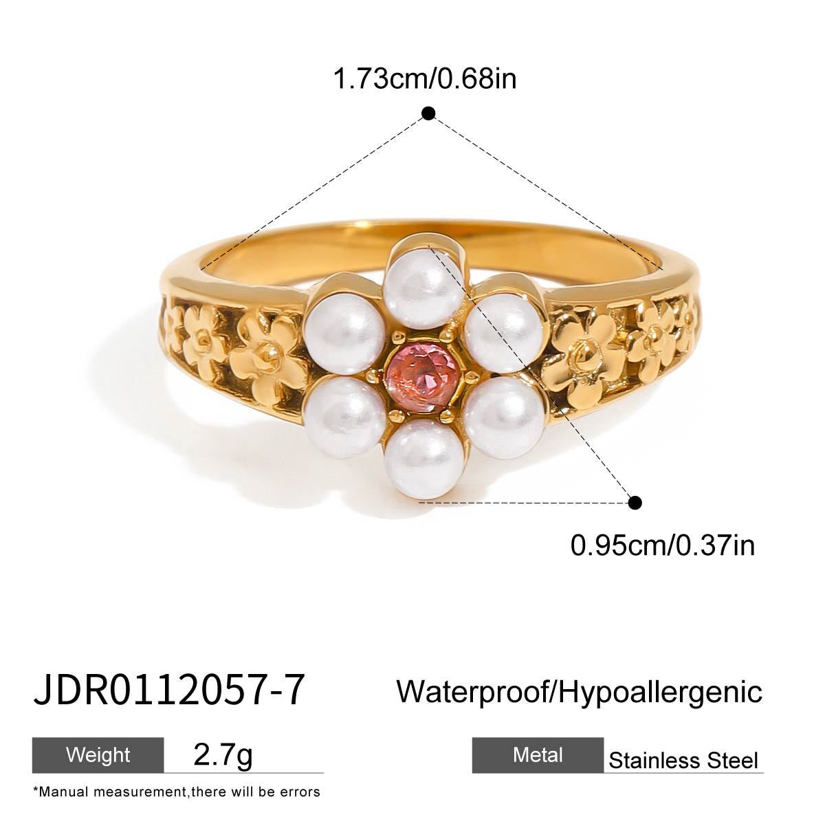 18K Gold Pink Princess Statement Stacking Rings
