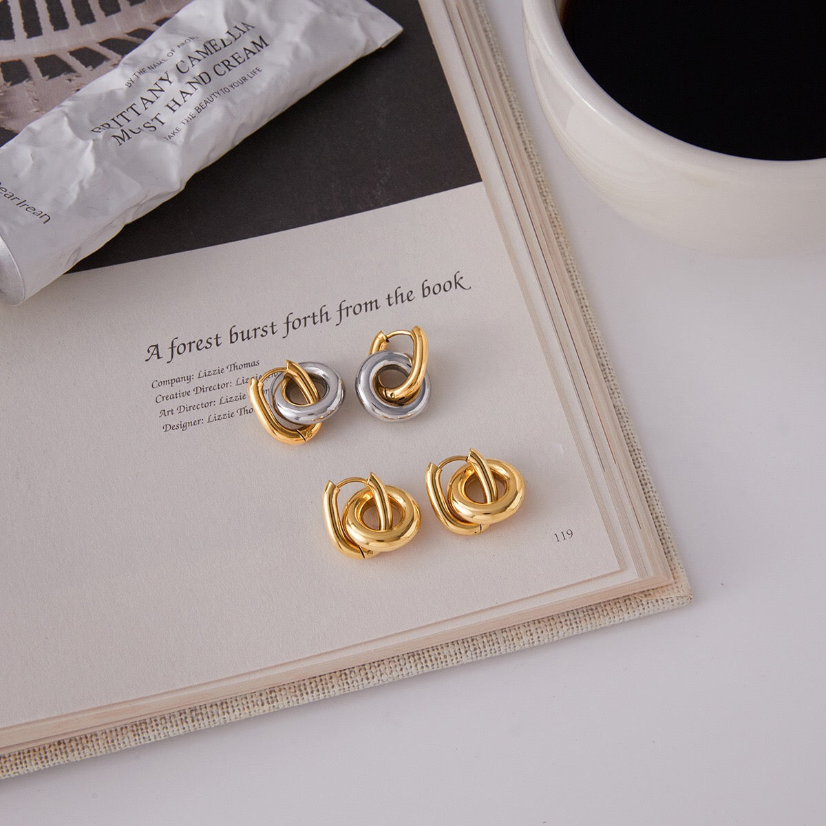 18K Gold Golden Muse Small Hoop Huggie Earrings