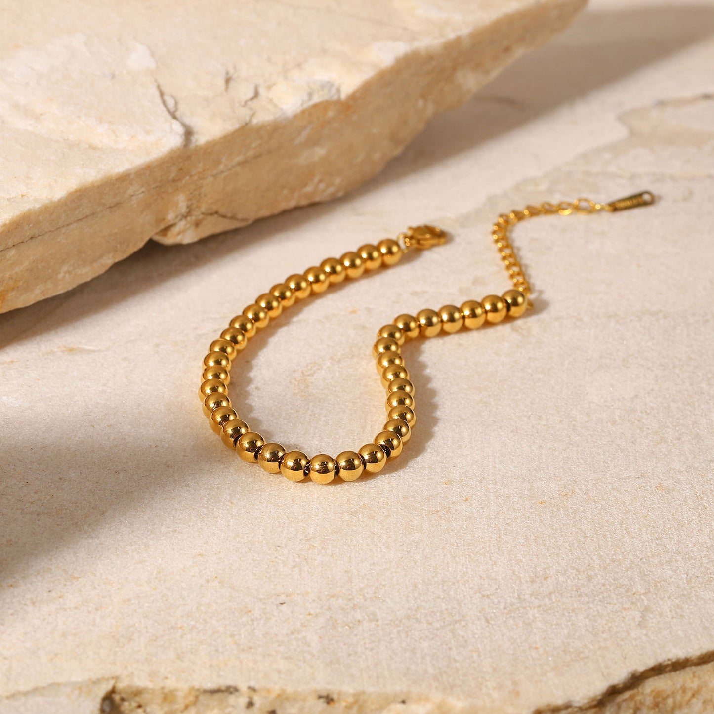 18K Gold Beaded Bracelet