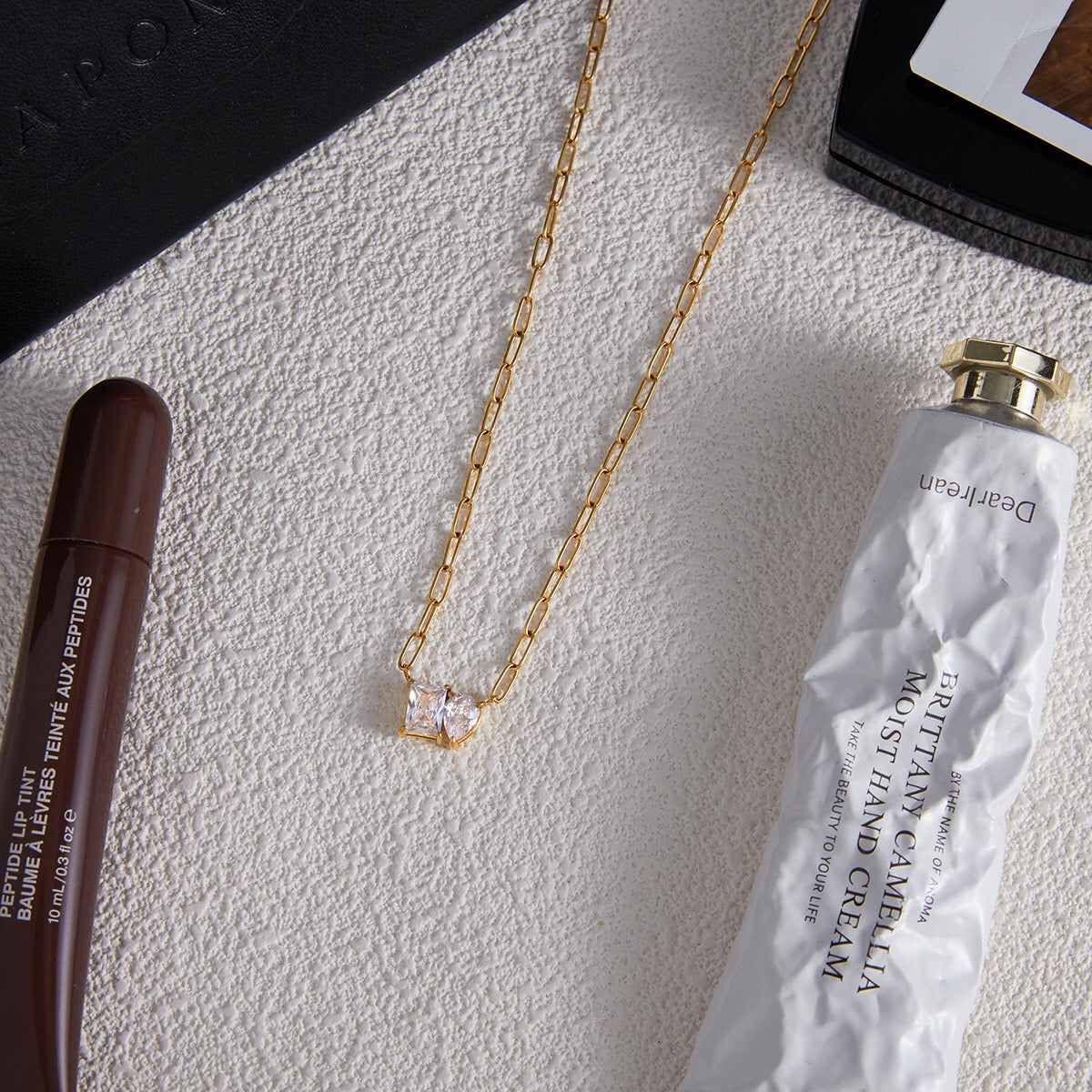 18K Gold Perfect Match Pendant Rope Chain Necklace Set