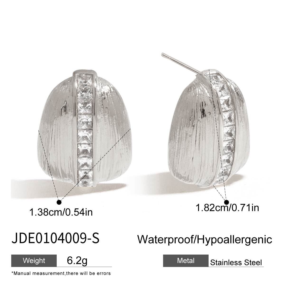 18K Gold Bling Coffee Bean Statement Stud Earrings