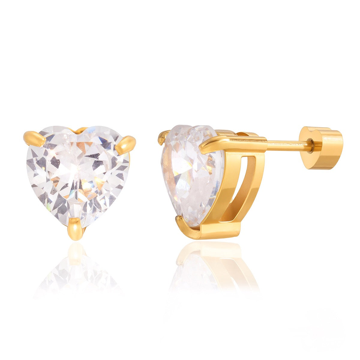 18K Gold Essential Elegance Flat Back Stud Earrings