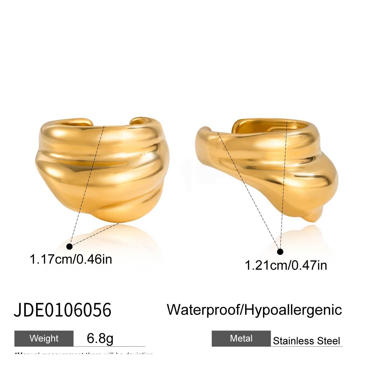 18K Gold Angel Wings Minimalist Bling Huggie Earrings Ear Cuff Set