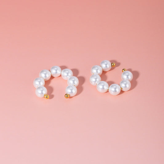18K Gold Classic Pearl Ear Cuffs
