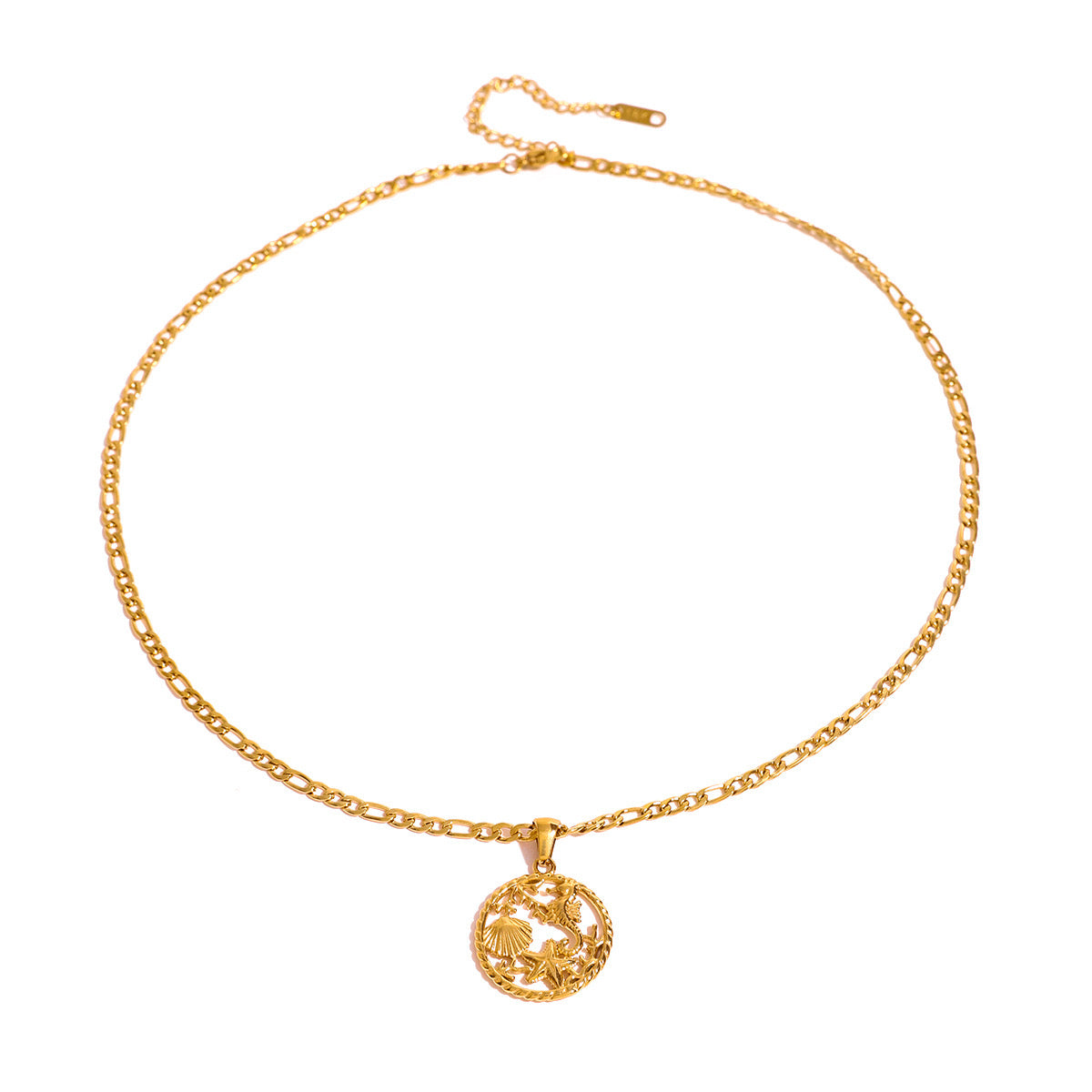 18K Gold Ocean Mythology Pendant Necklace