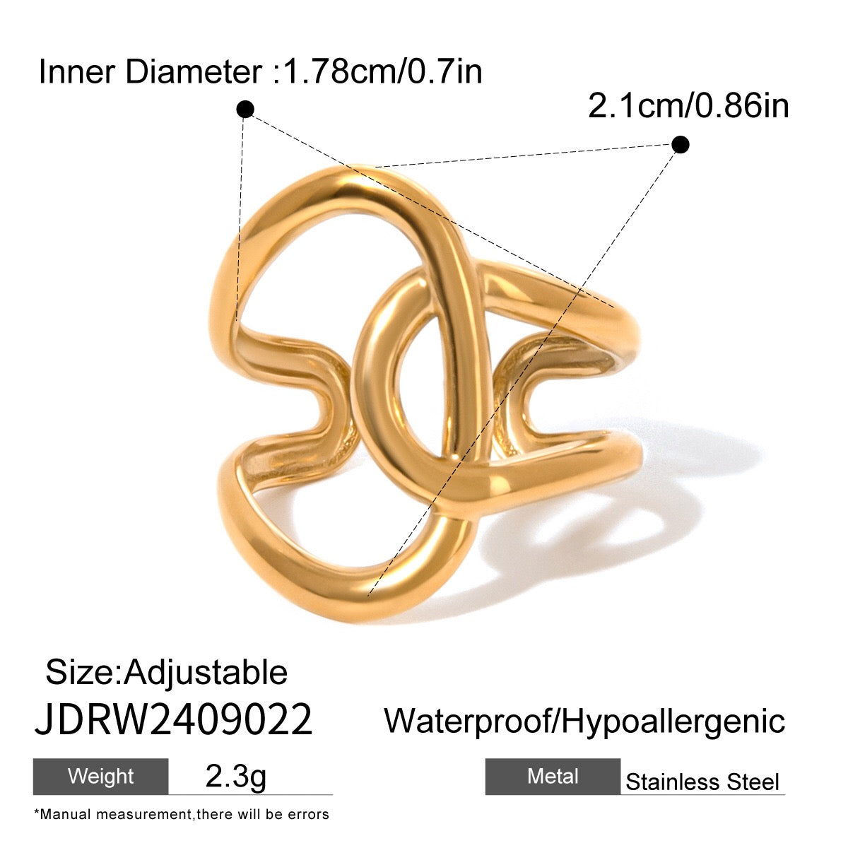 18K Gold Intertwined Statement Ring
