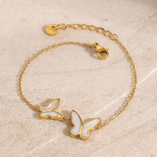 18K Gold Butterfly Bracelet