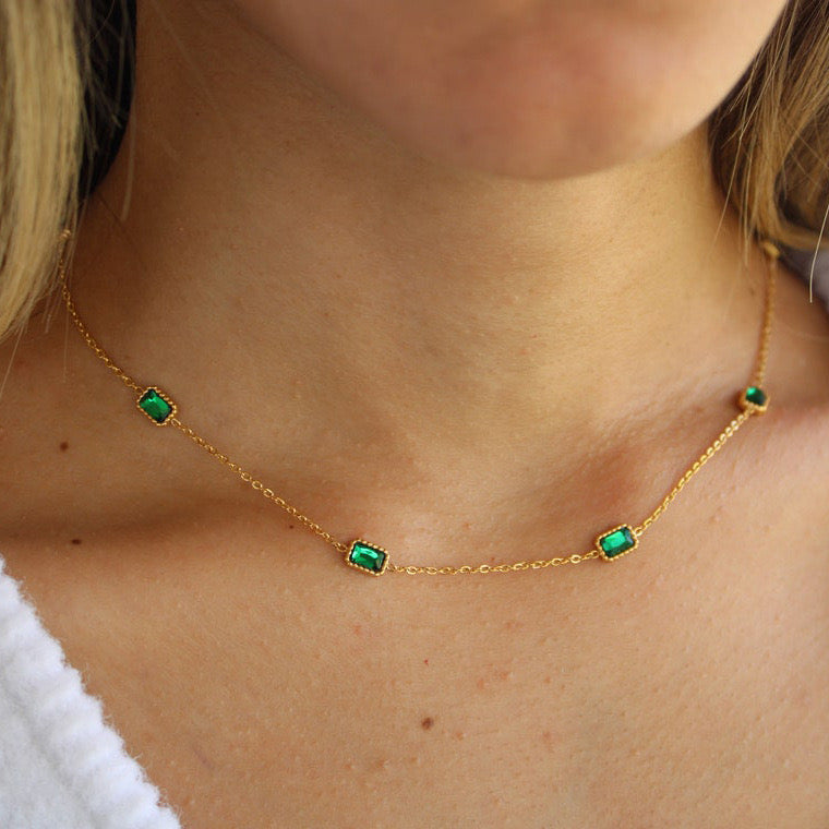 18K Gold Minimalist Emerald Bracelets