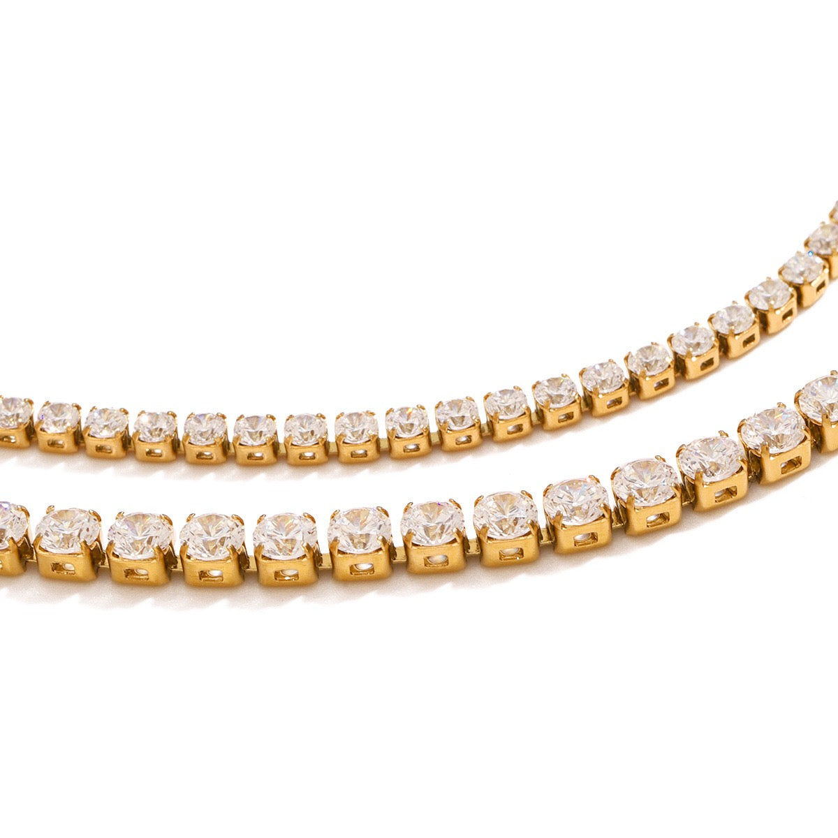 18K Gold Luxe Shine Dainty Tennis Chain Bracelet