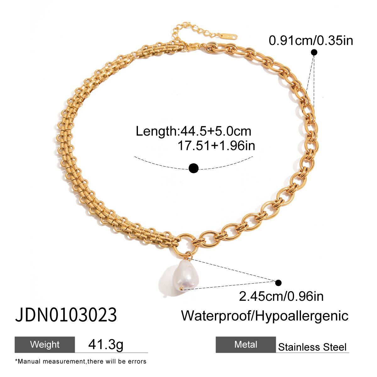 18K Gold Royal Pearl Pendant Dainty Chain Layered Necklace Set