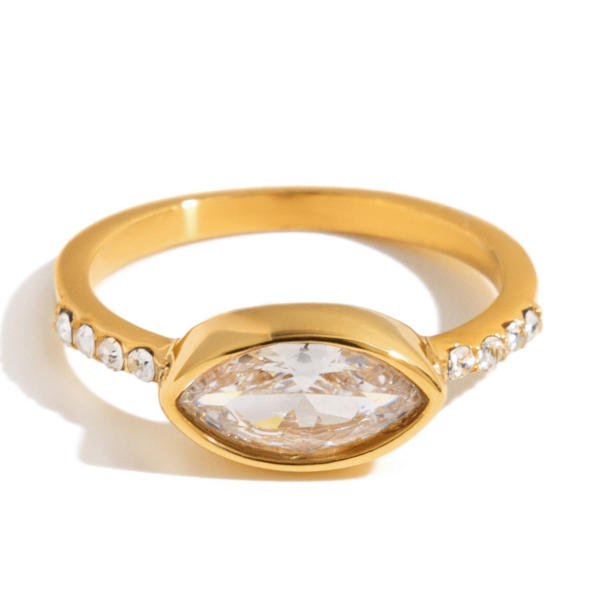 18K Gold Moon Bling Slim Stacking Rings Set