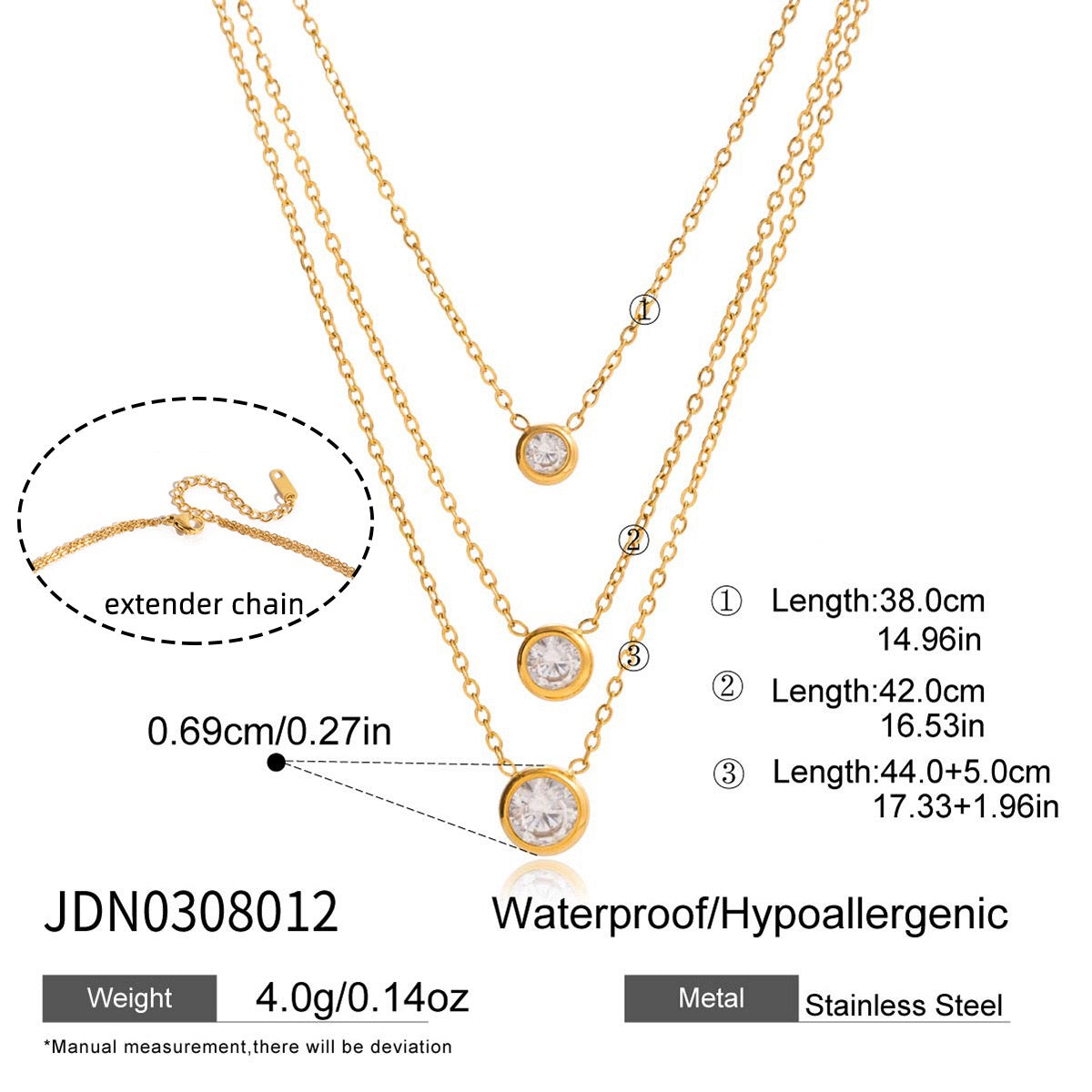 18K Gold Soft Spark Dainty Chain Layered Necklace Set