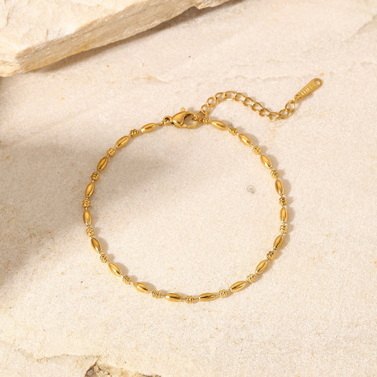 18K Gold Minimalist Beaded Bracelet