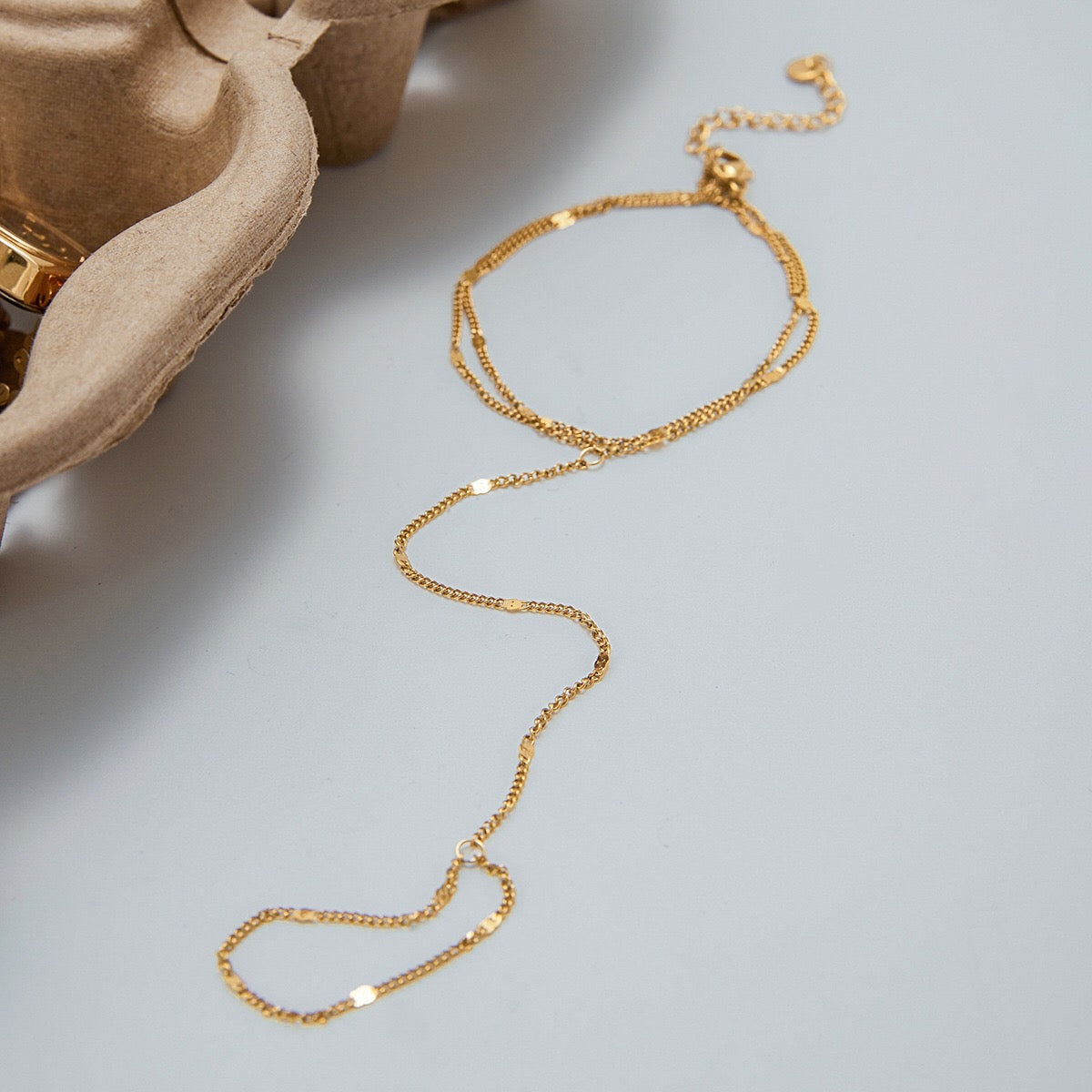 18K Gold Waterproof Chic Hand Chain Bracelet