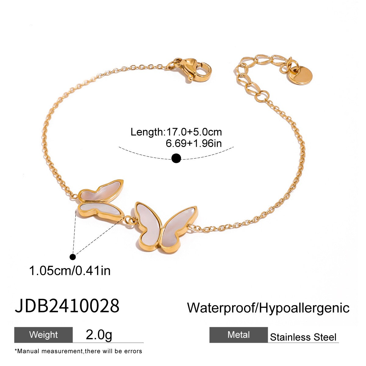 18K Gold Butterfly Bracelet