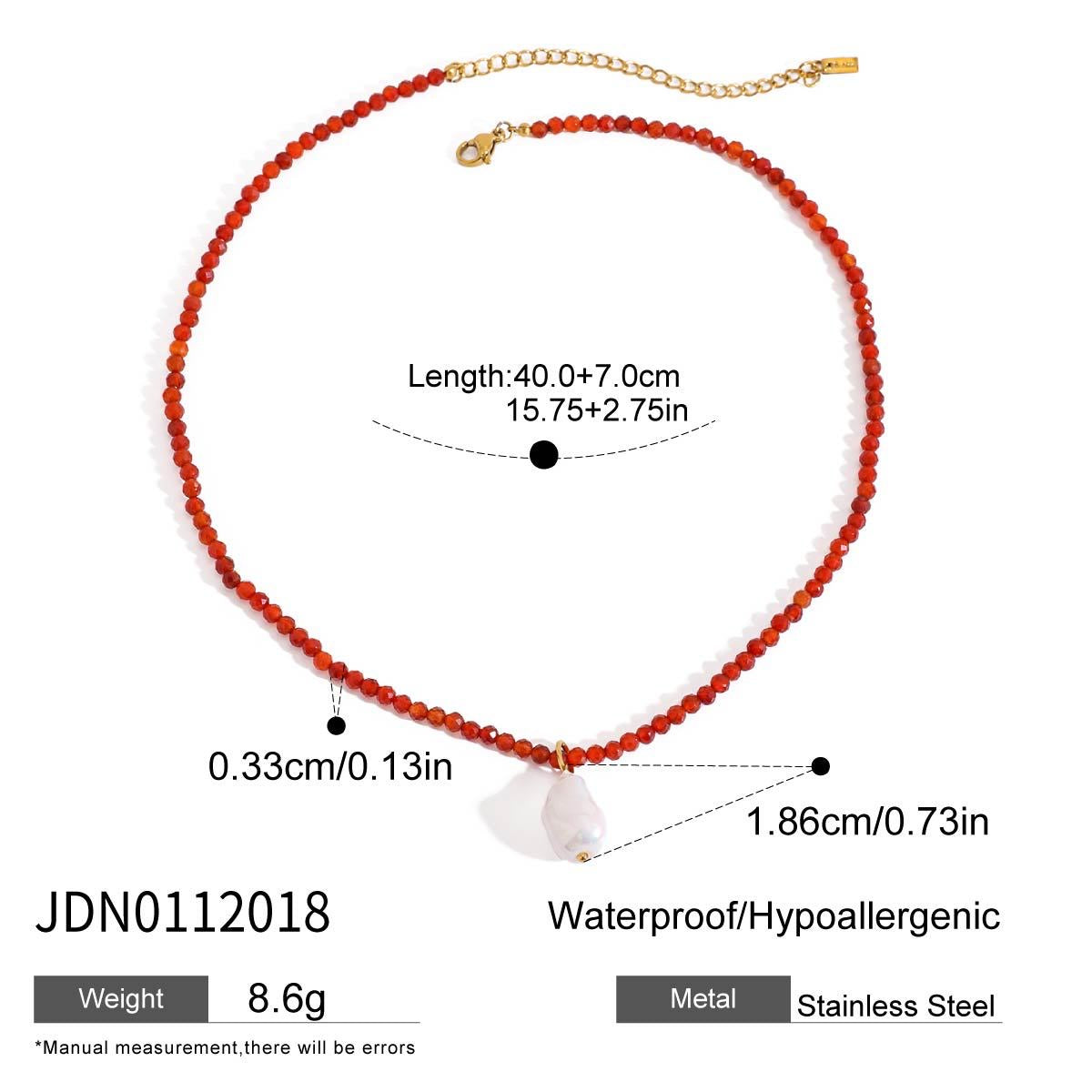 18K Gold Summer Color Beaded Chain Pendant Statement Necklace