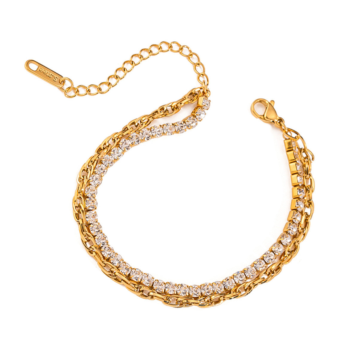 18K Gold Tennis Chain Bracelet